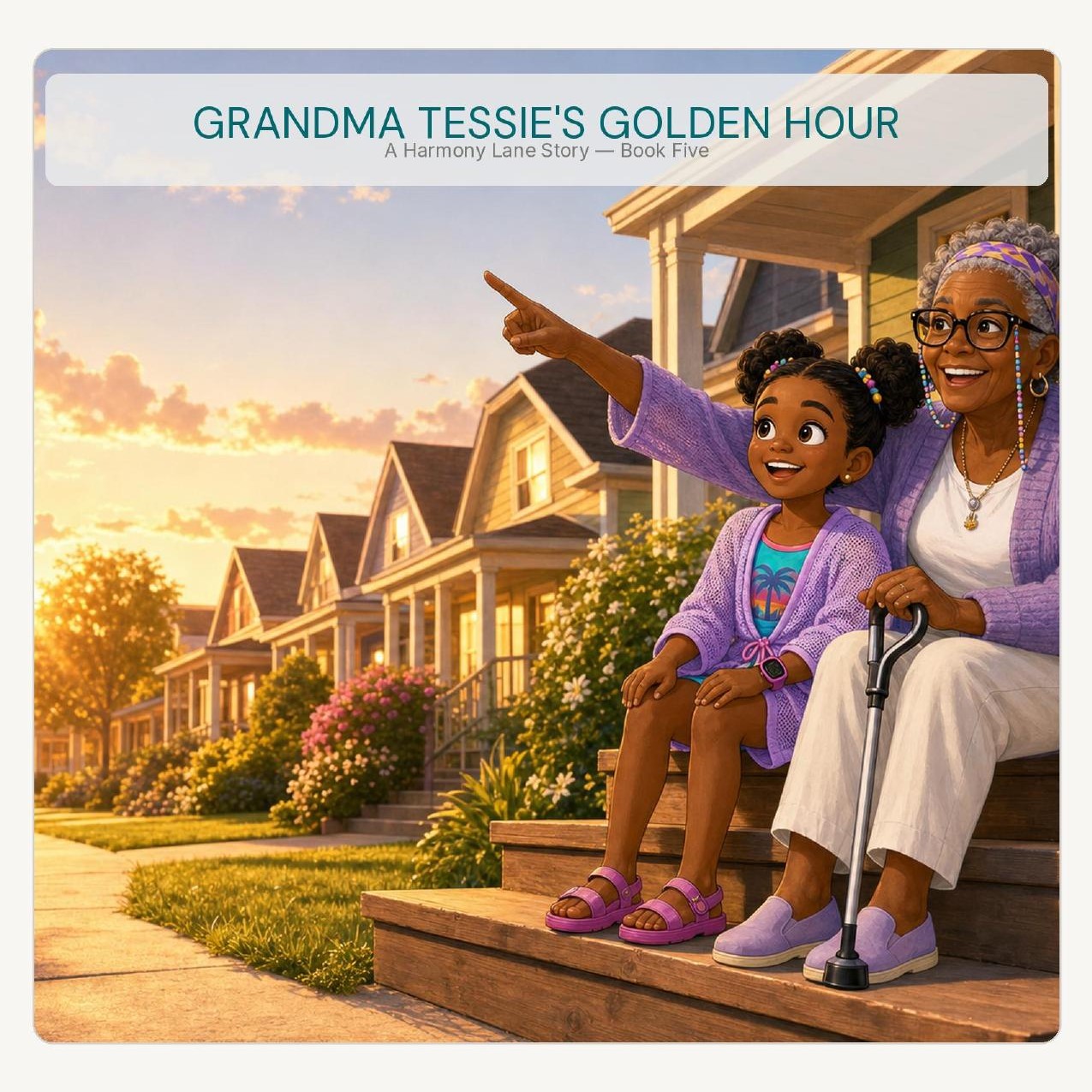 Cover of Grandma Tessie's Golden Hour, a Tales of Harmony Lane picture book