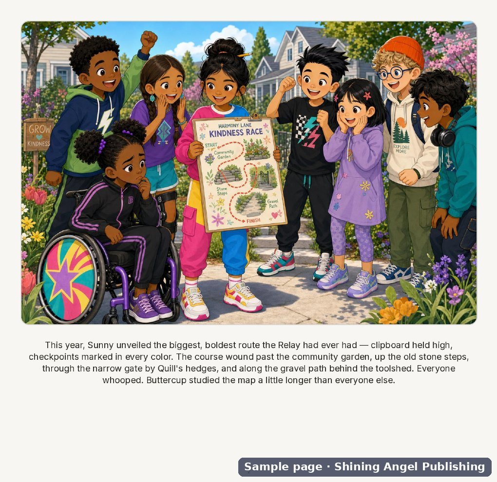 Sample page from Buttercup's Shortcut, a Tales of Harmony Lane picture book