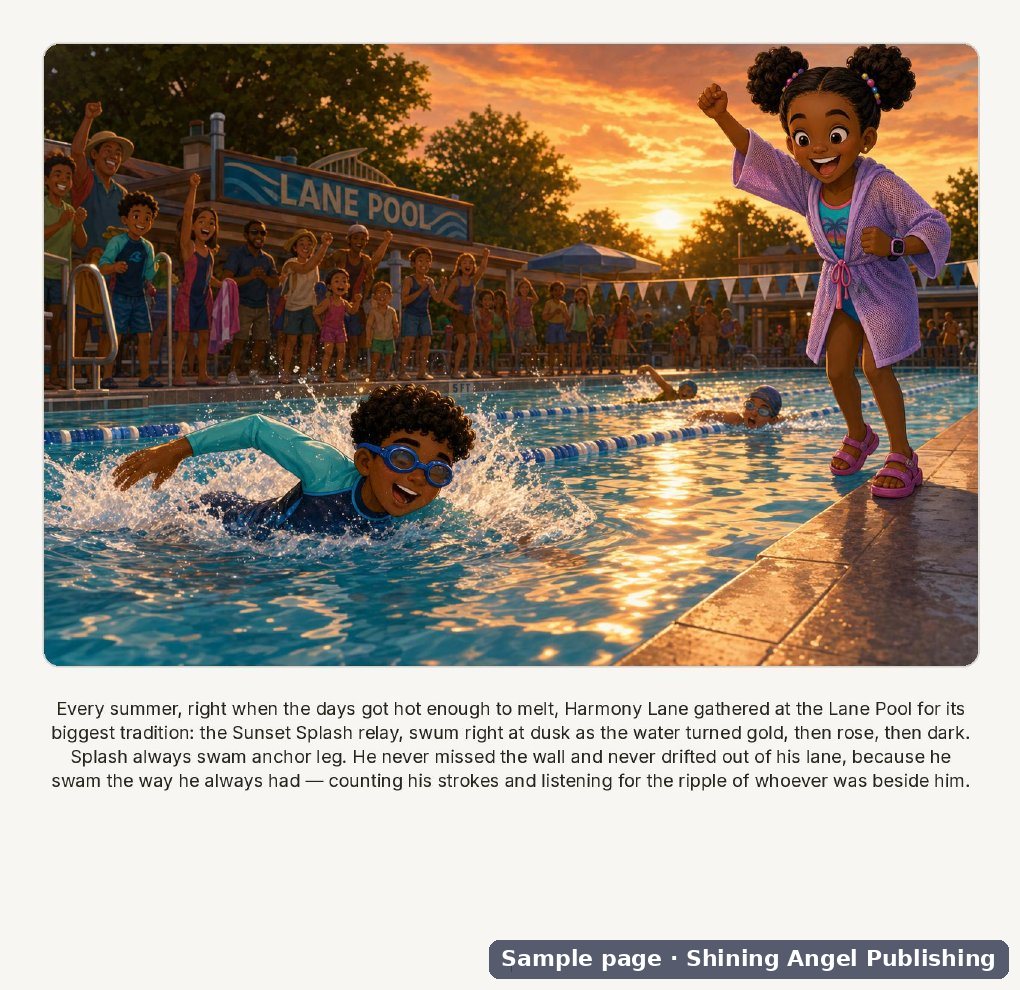 Sample page from Splash's Twilight Medley, a Tales of Harmony Lane picture book